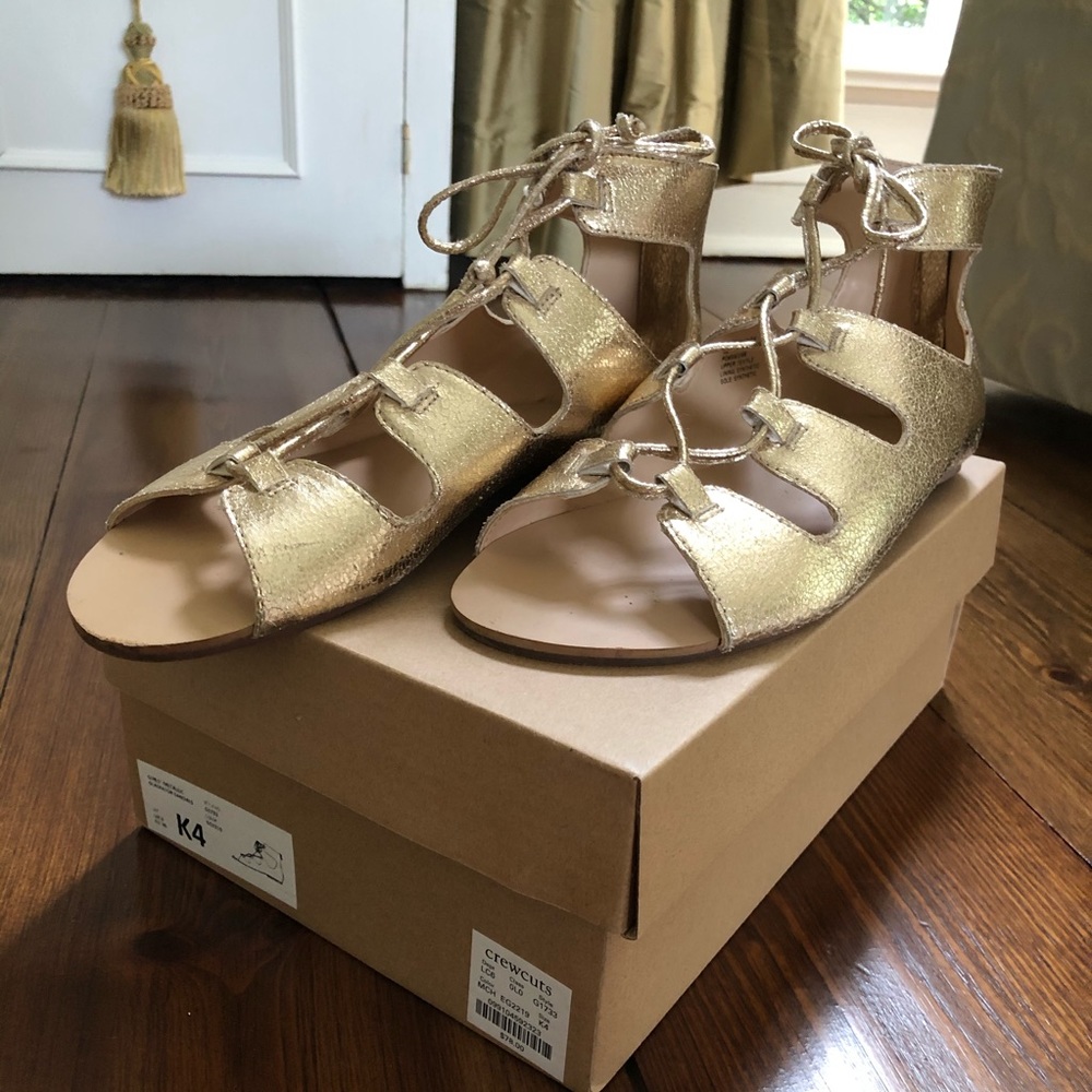 CREW CUTS GOLD GLADIATOR SANDAL